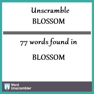 unscramble blossom|unscramble words cheat.